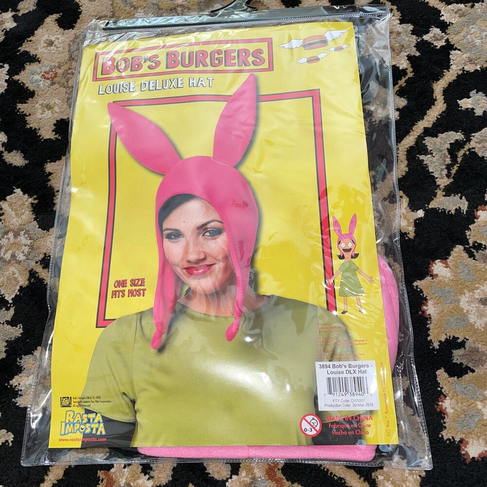 ADULT BOB'S BURGERS LOUISE DELUXE HAT COSTUME ACCESSORY NEW